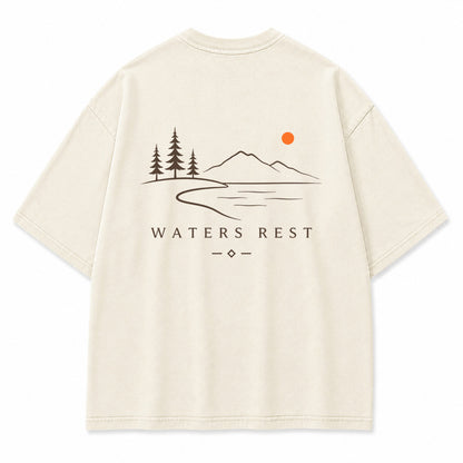 Waters Rest Mountain Lake Graphic T-Shirt