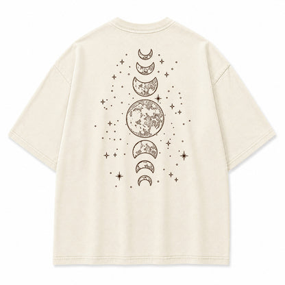 Moon Phase Alignment Celestial Graphic T-Shirt