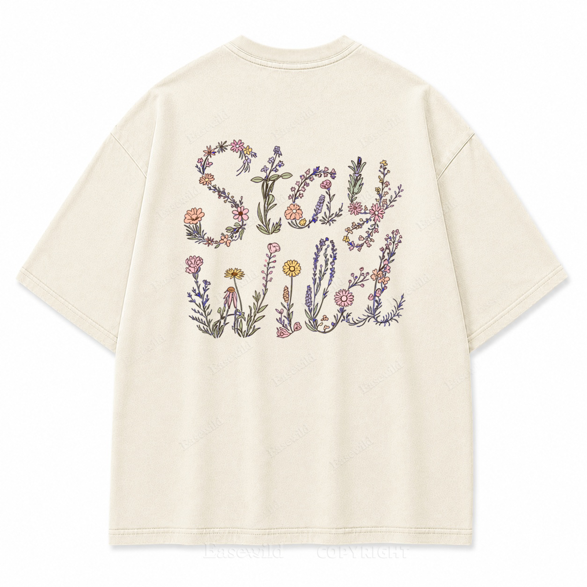 Grow Wild Floral Washed Back Print Tee