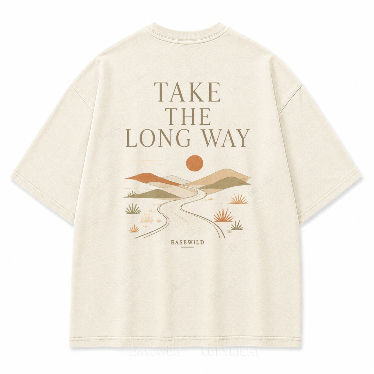 Take the Long Way Washed Back Print Tee