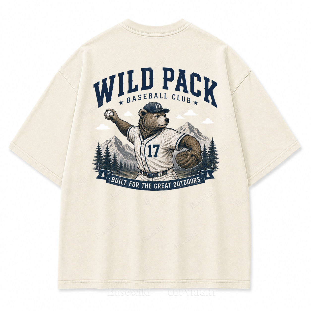 Wild Pack Baseball Club Washed Back Print Tee