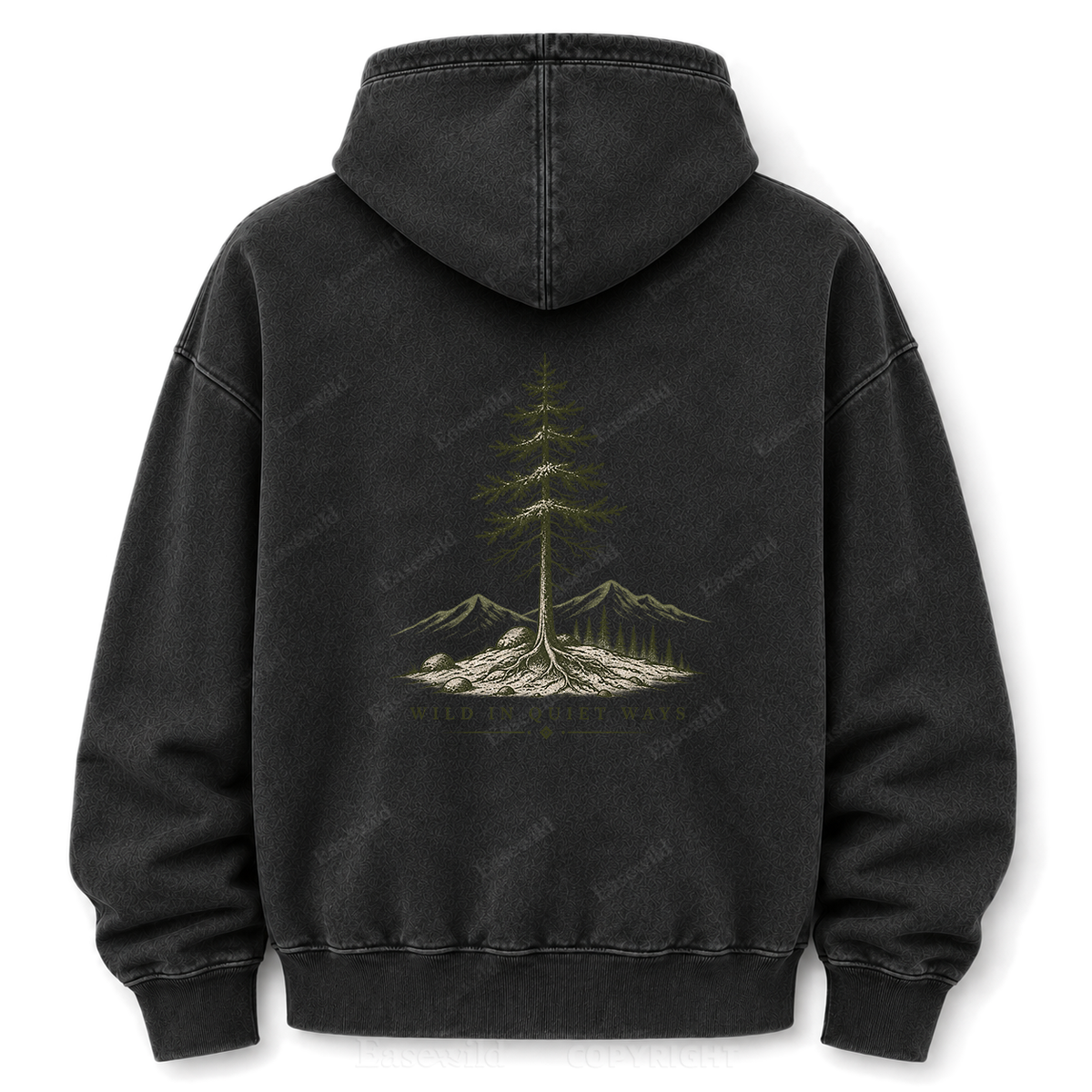 Wild in Quiet Ways Vintage Pine Washed Graphic Hoodie