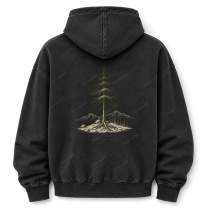 Wild in Quiet Ways Vintage Pine Washed Graphic Hoodie
