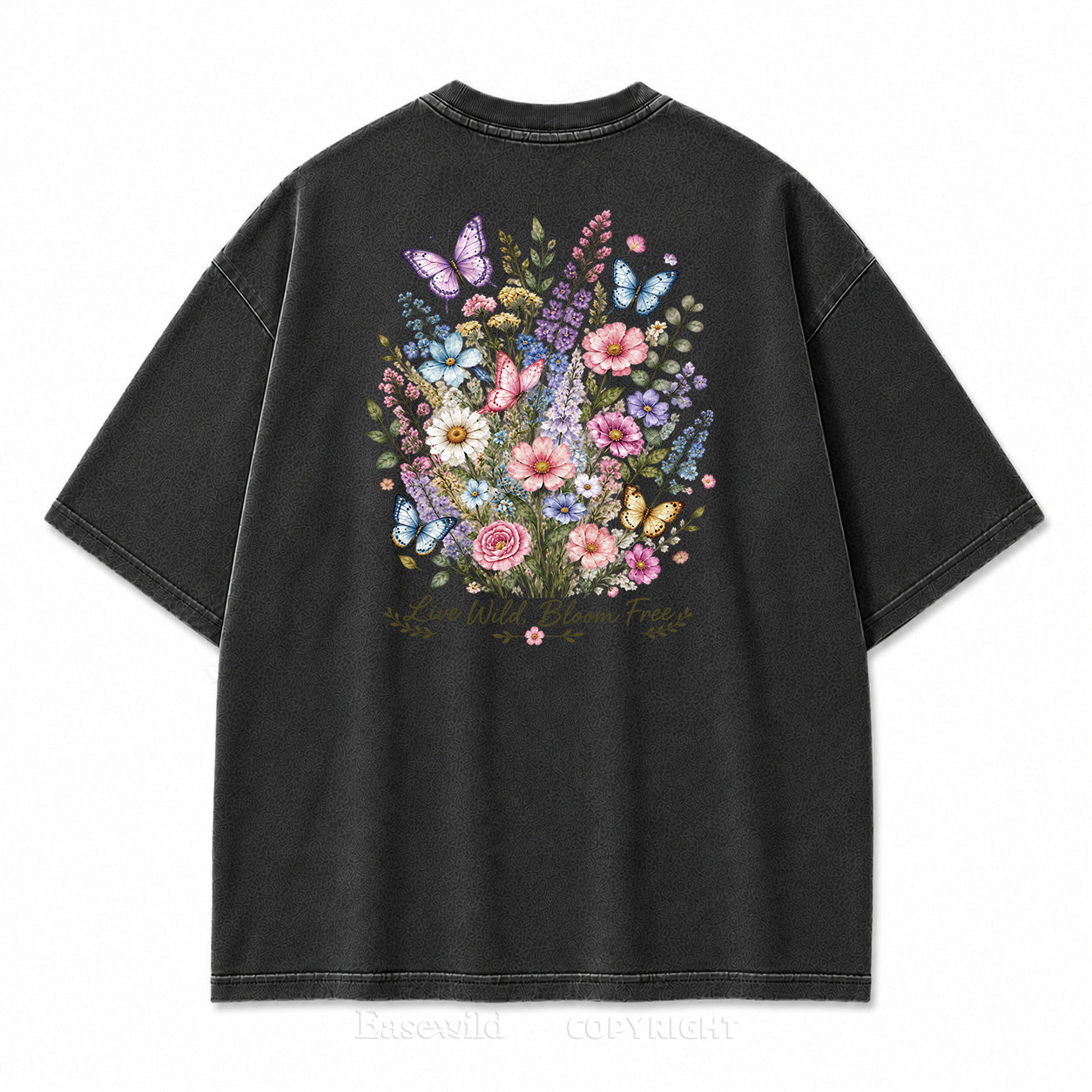 Live Wild Bloom Free Floral Art Print Tee