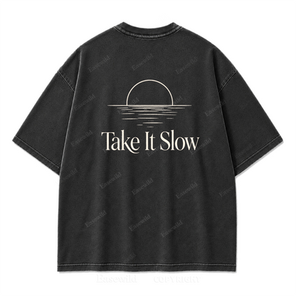 Still Water, Slow Days Washed Print Tee