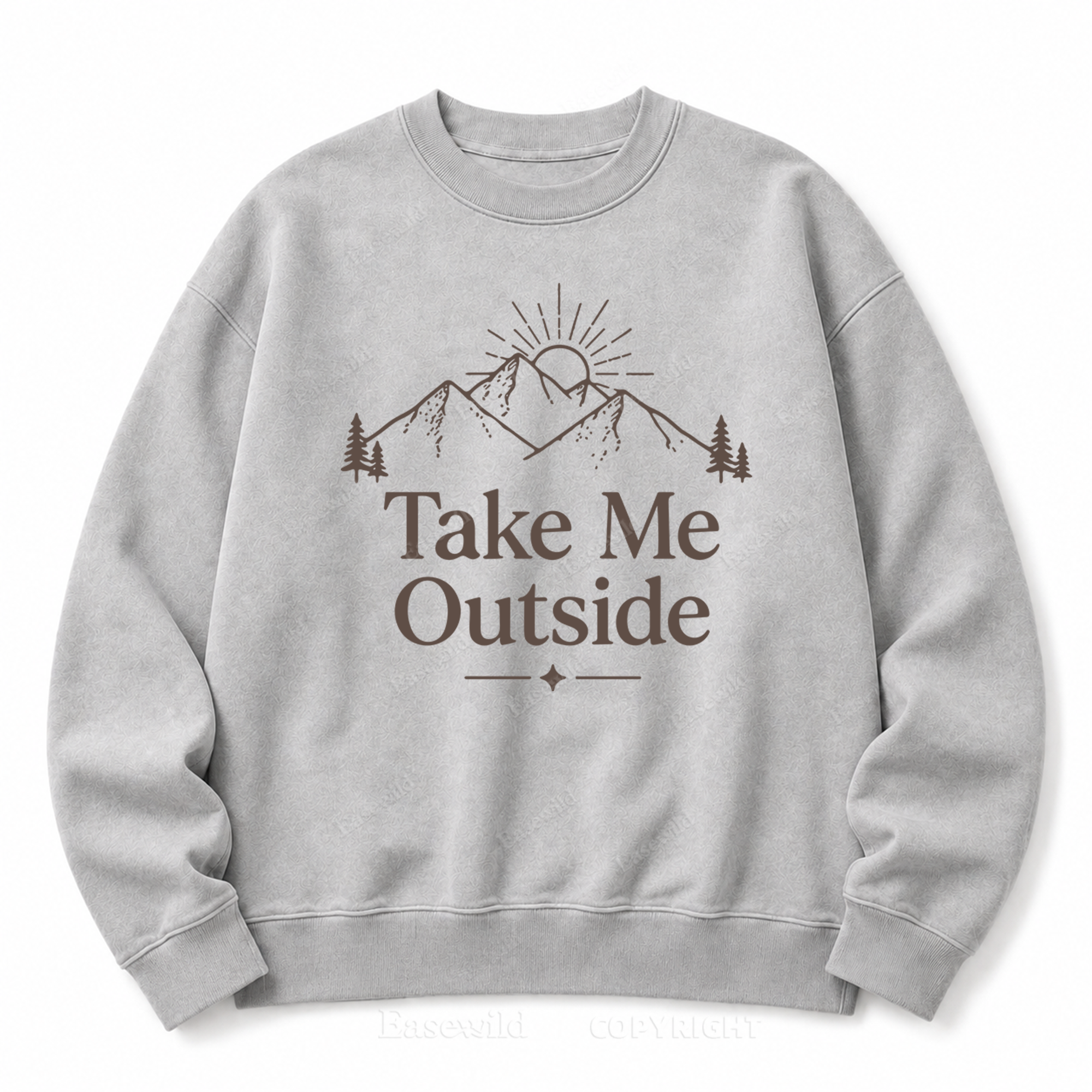 Take Me Outside Front Graphic Washed Crewneck