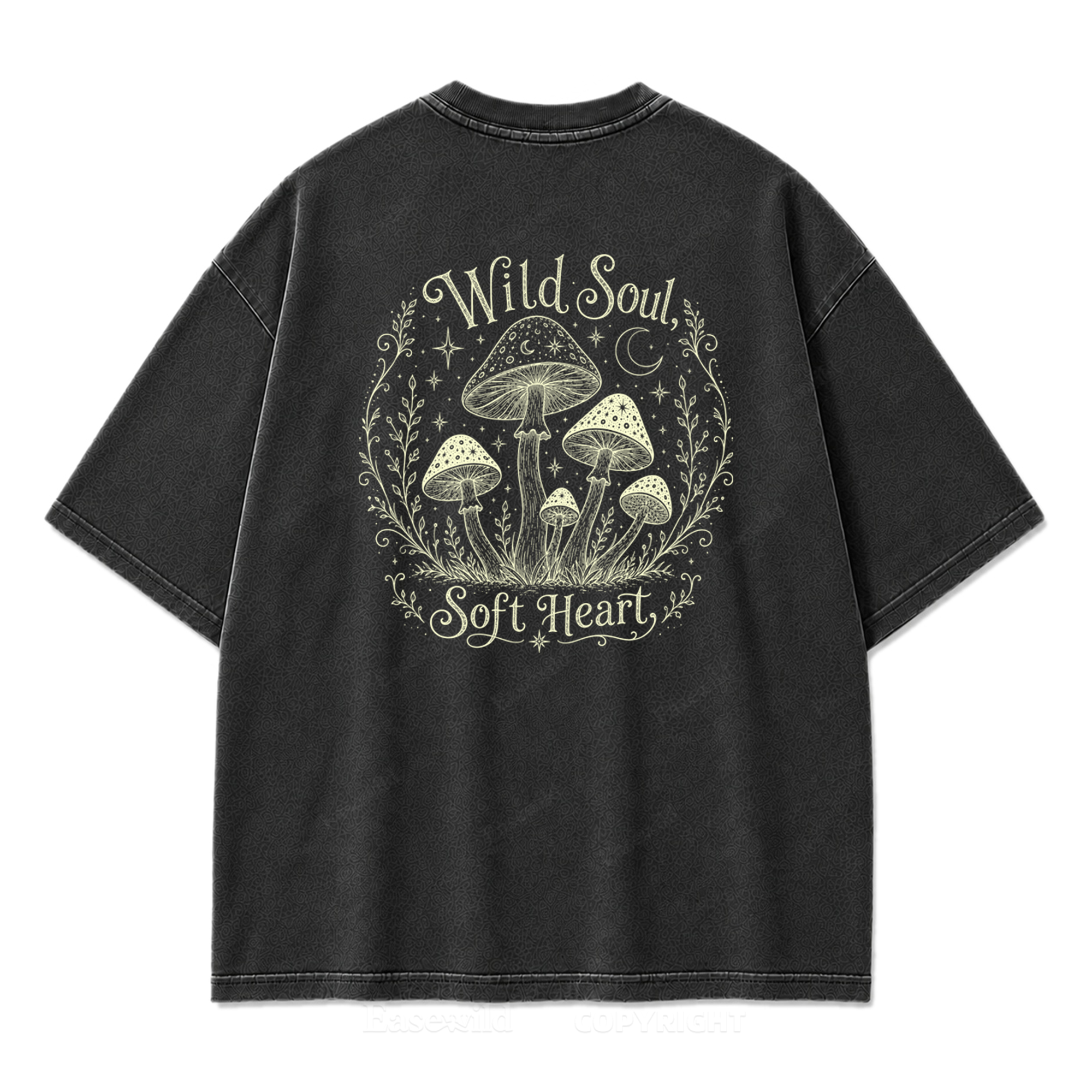 Wild Soul Soft Heart Mushroom Washed Print Tee