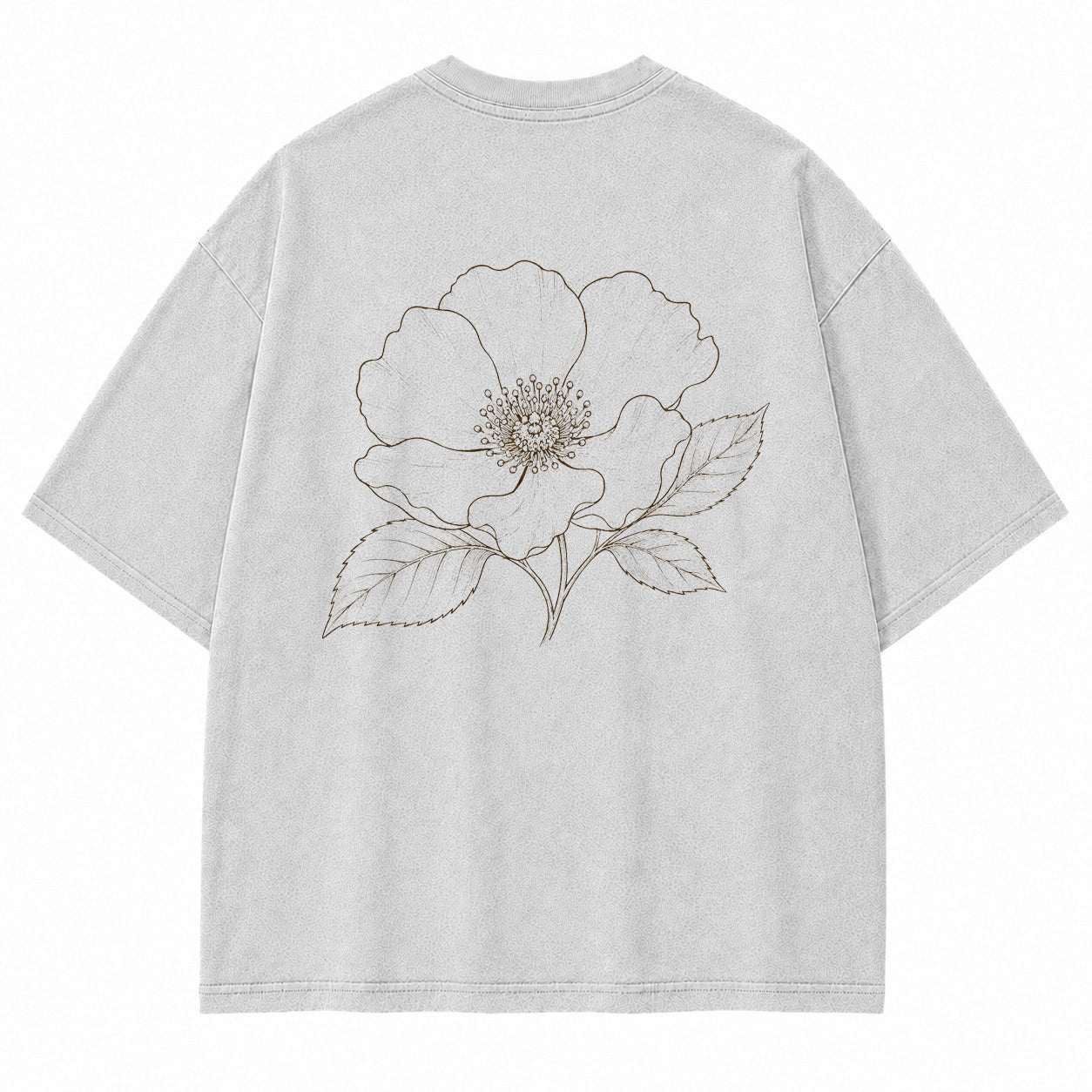 Blue Line Flower Graphic T-Shirt
