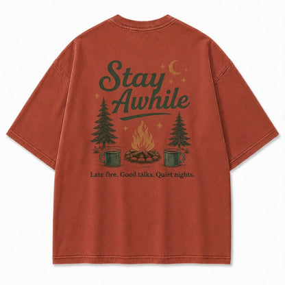 Stay Awhile Campfire Nights Graphic Tee