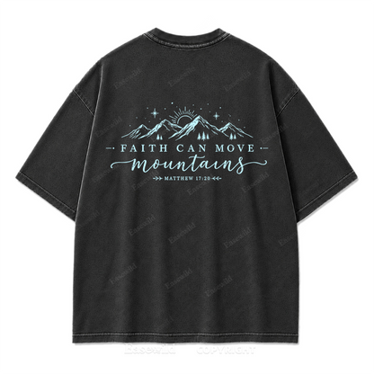 Faith Moves Mountains Washed Print Tee