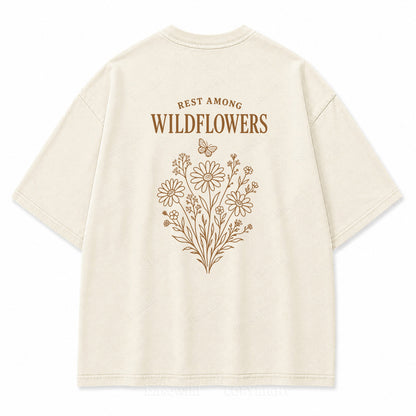Rest Among Wildflowers Graphic Back Print Tee