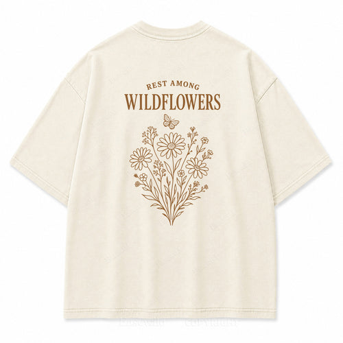 Rest Among Wildflowers Graphic Back Print Tee