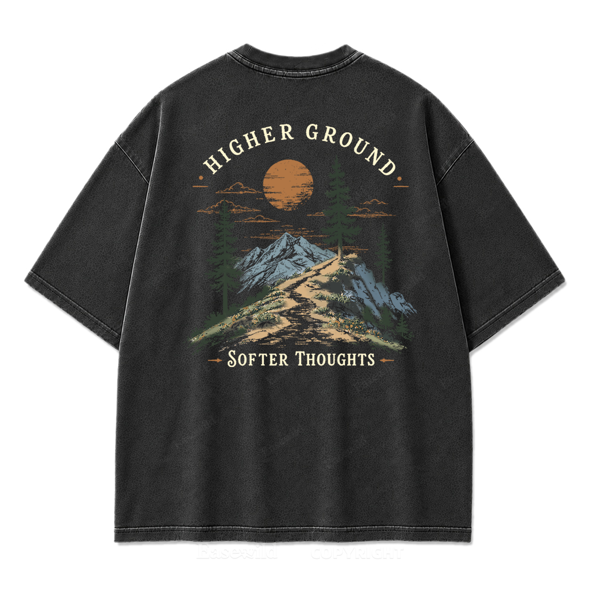 Higher Ground Softer Thoughts Washed Print T-Shirt