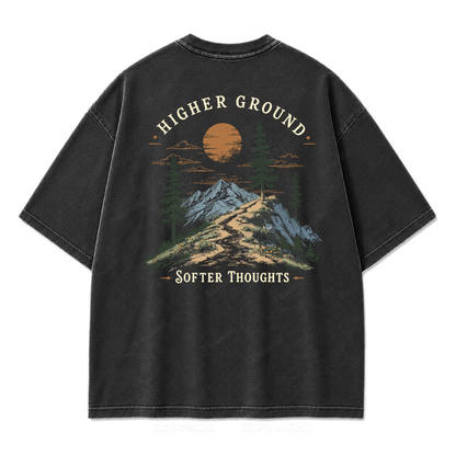 Higher Ground Softer Thoughts Washed Print T-Shirt