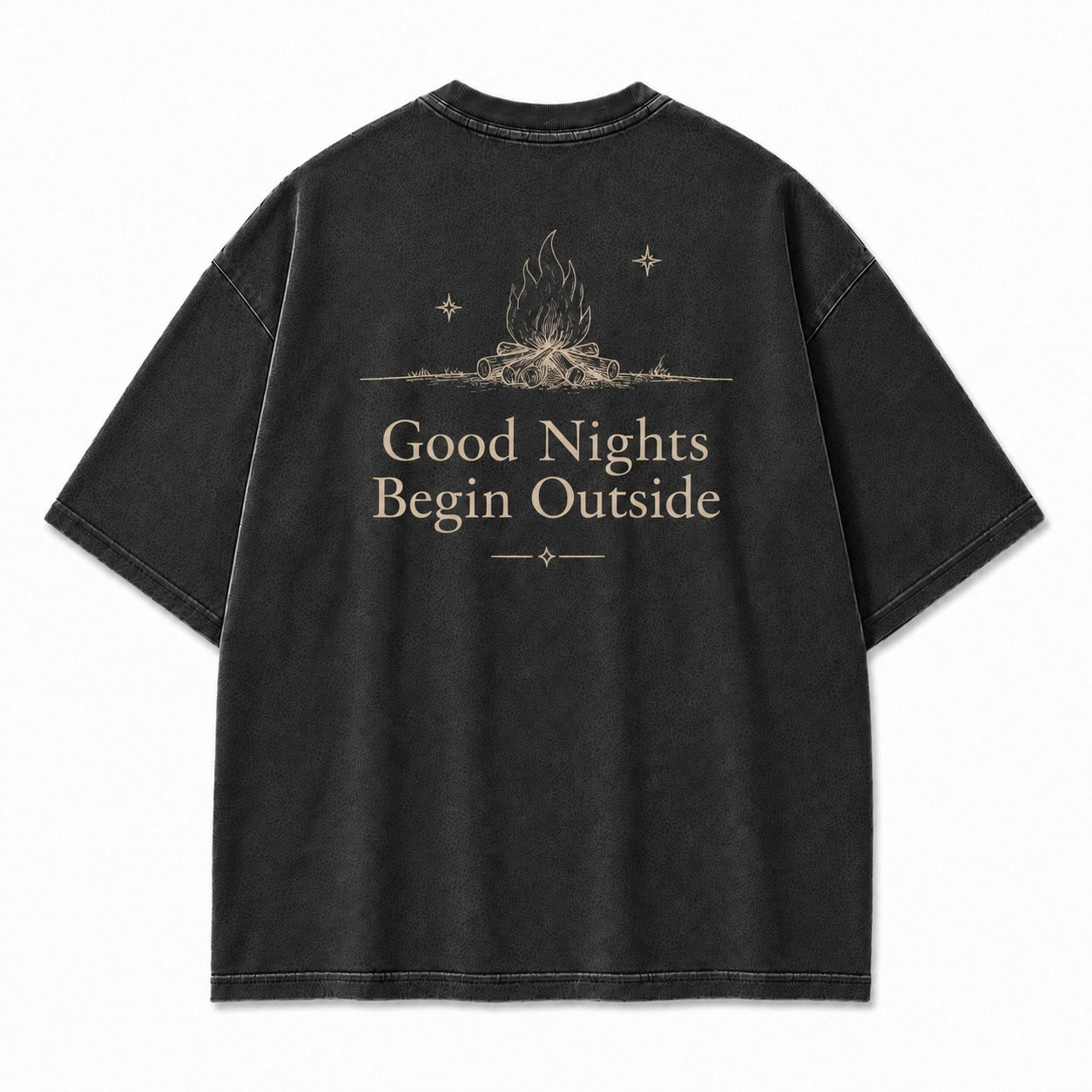 Good Nights Begin Outside Minimalist Campfire Tee