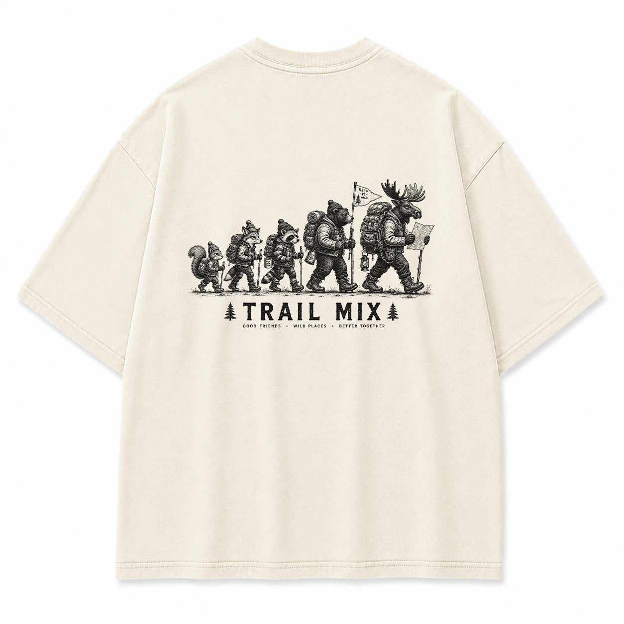 Trail Mix Woodland Hiking Crew Graphic T-Shirt