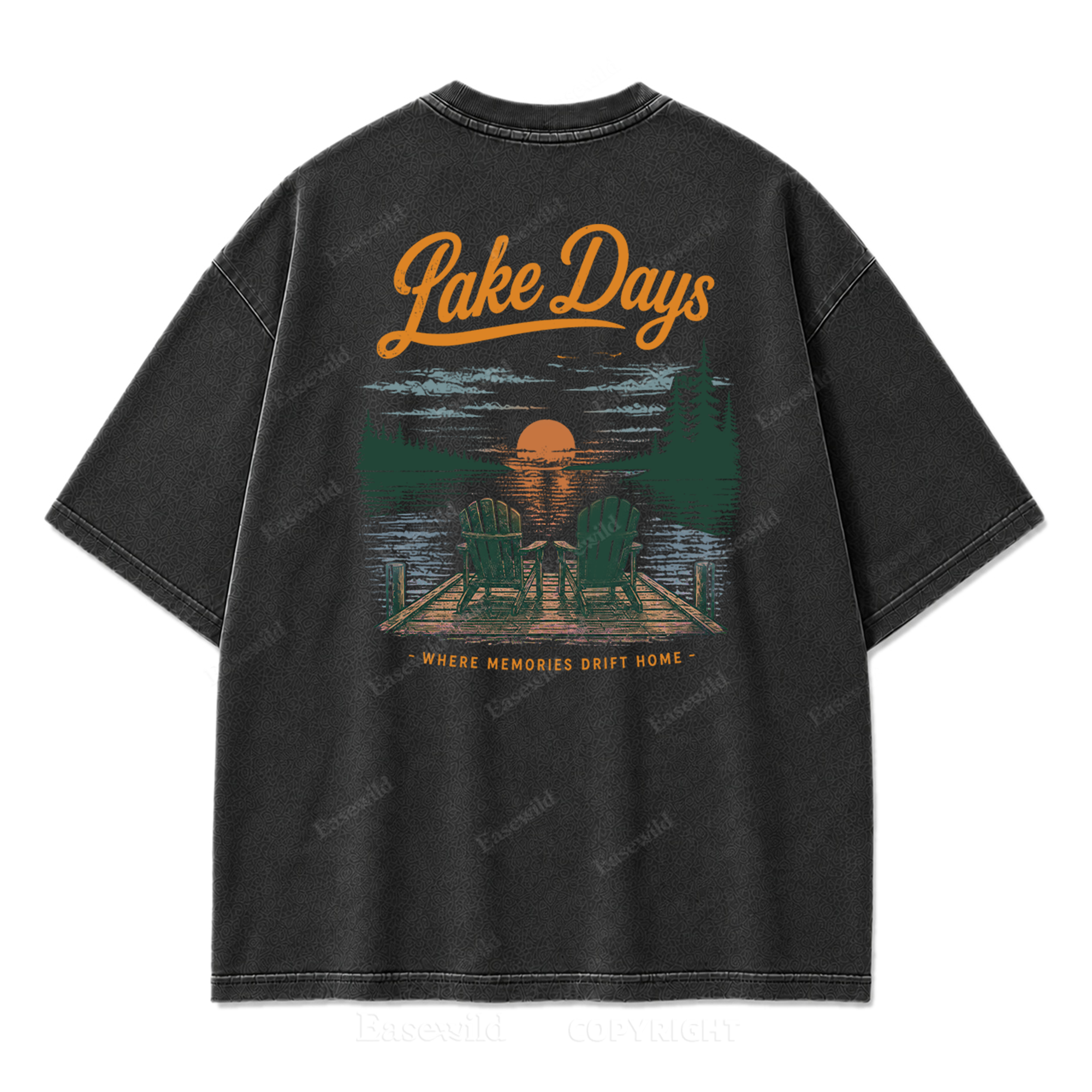 T-Shirt mit gewaschenem Aufdruck: Wo Seetage zu Erinnerungen werden
