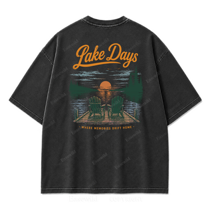 T-Shirt mit gewaschenem Aufdruck: Wo Seetage zu Erinnerungen werden