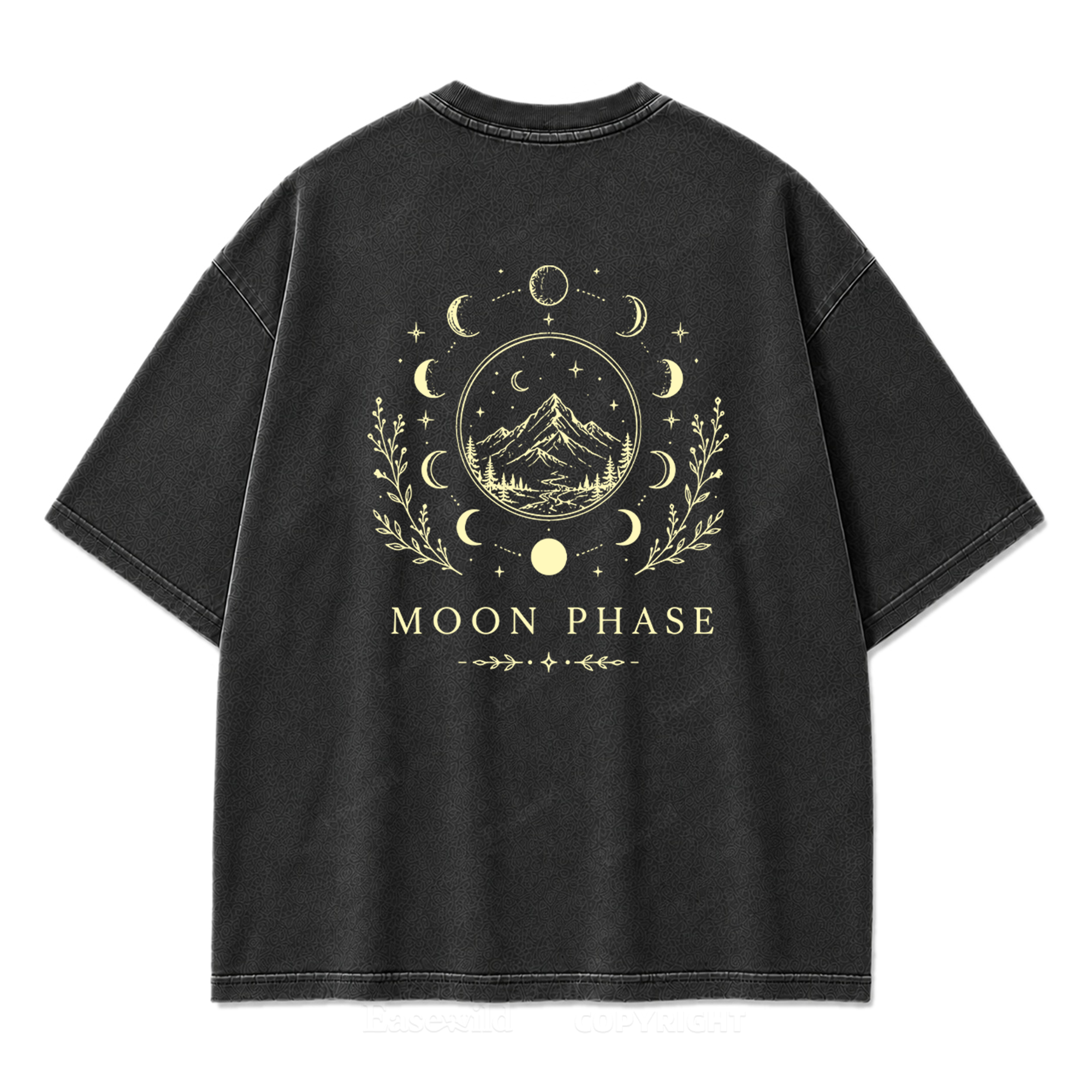 Moon Phase Mountain Washed Print Tee