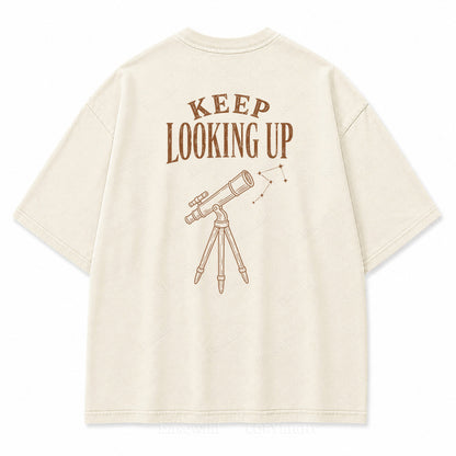 Keep Looking Up Graphic Back Print Tee