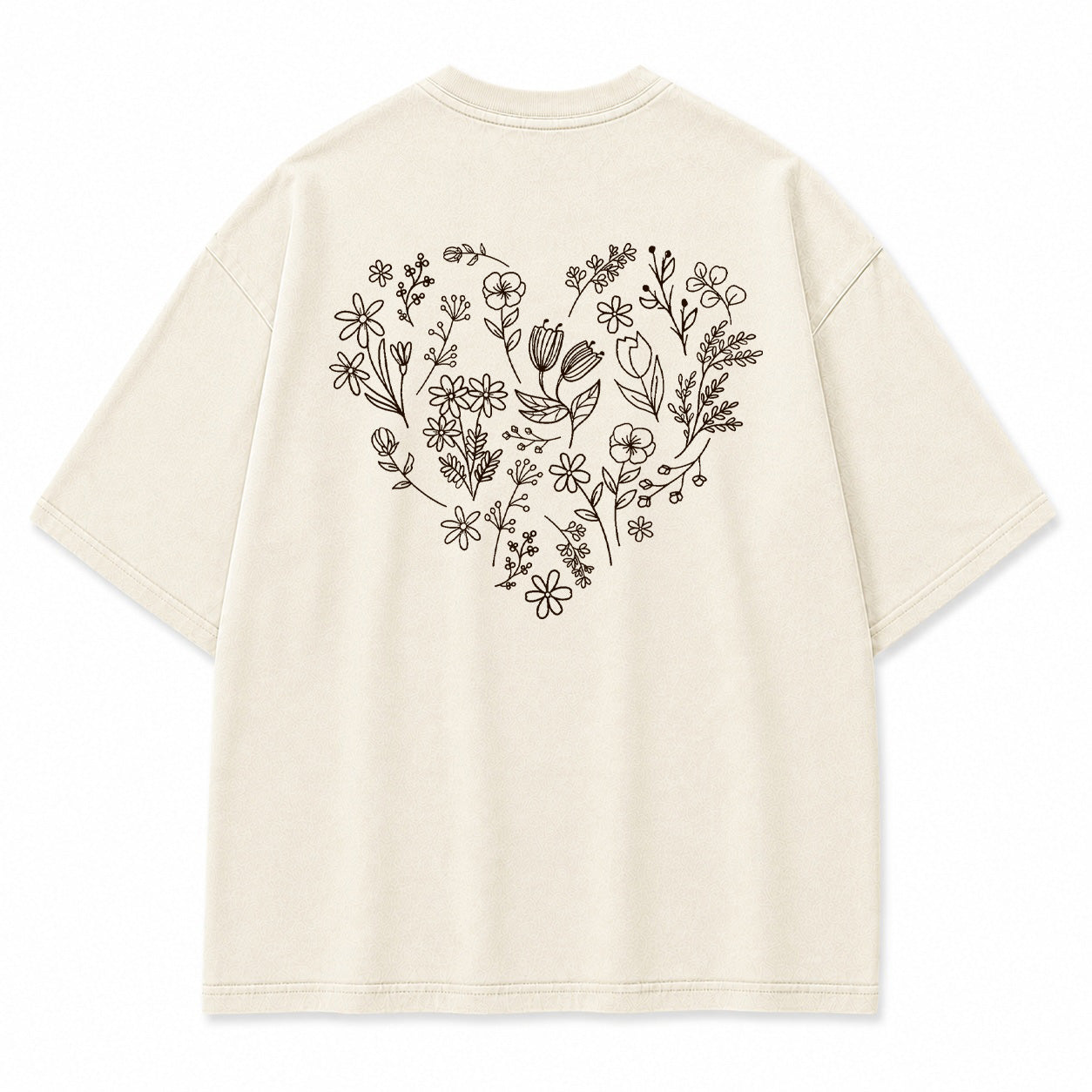 Wildflower Heart Botanical Graphic T-Shirt