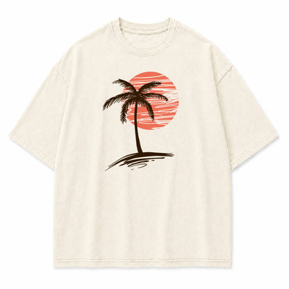 Palm Sunset Tropical Graphic T-Shirt