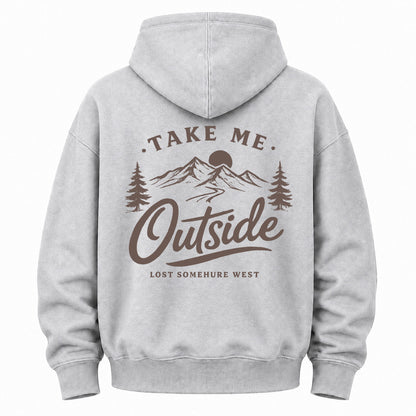 Take Me Outside Graphic Washed Hoodie