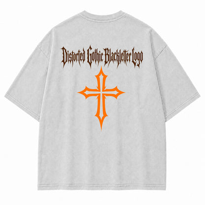 Gothic Cross Blackletter Graphic T-Shirt