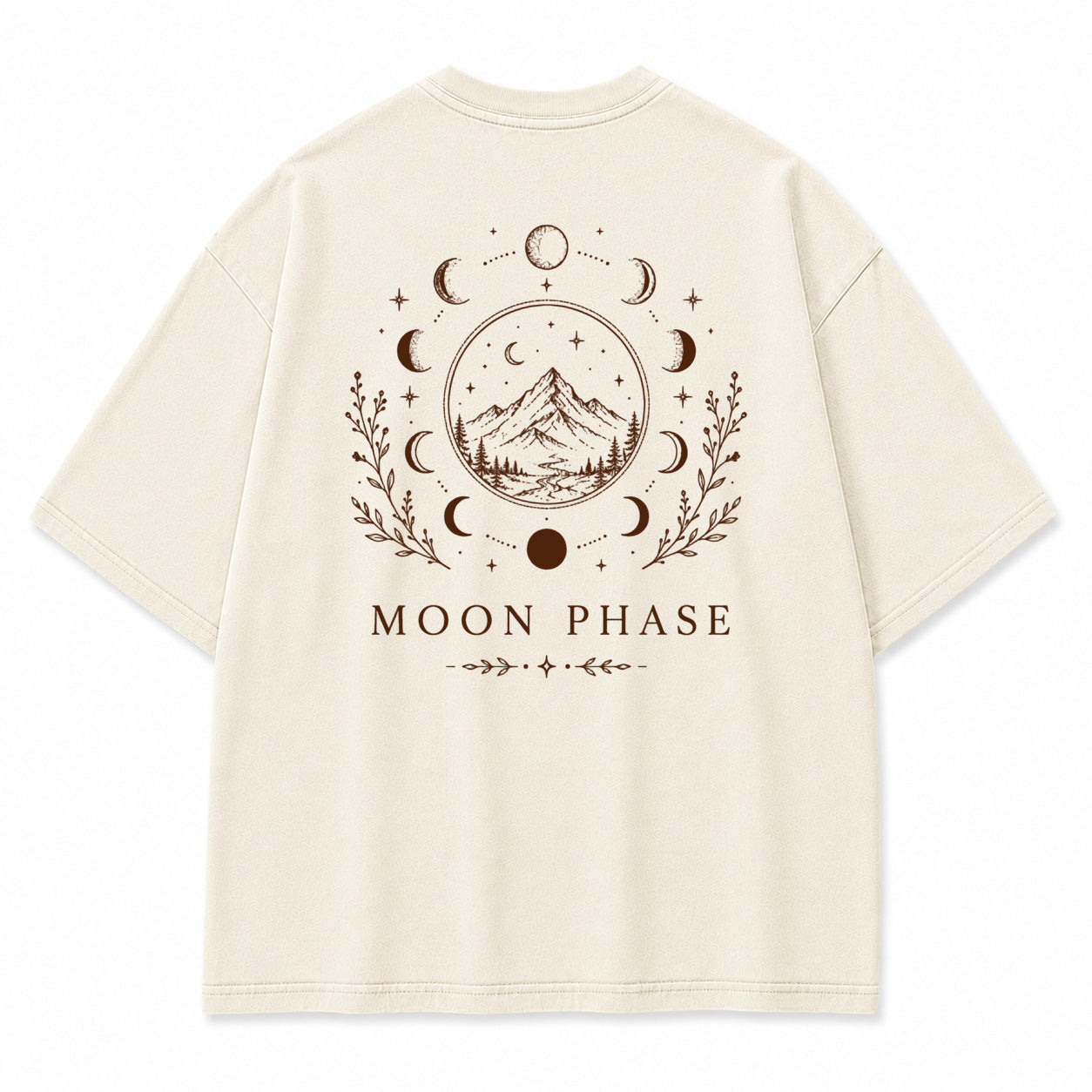 Moon Phase Mountain Graphic T-Shirt