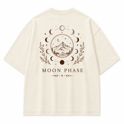 Moon Phase Mountain Graphic T-Shirt