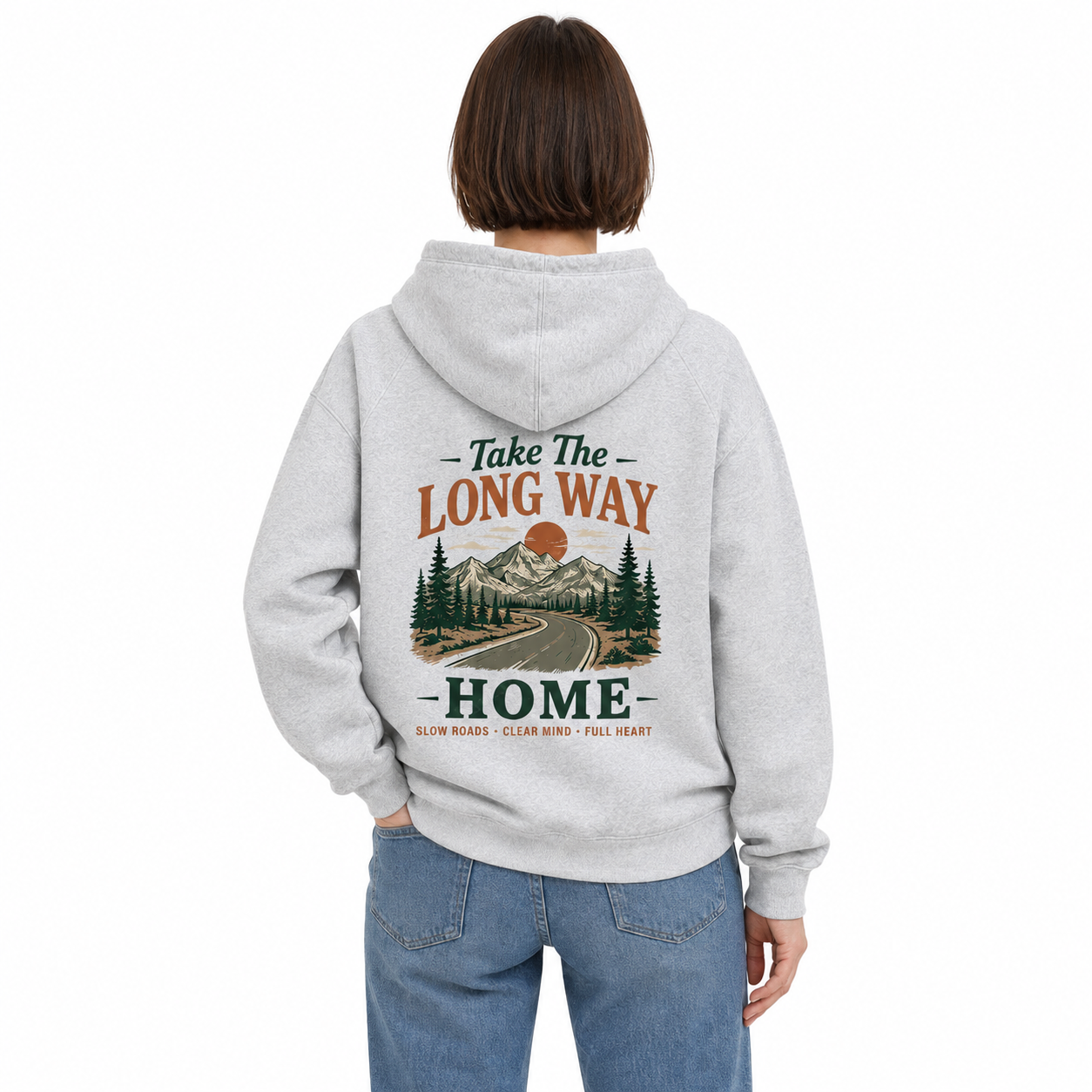 Take the Winding Way Home-Zip Hoodie