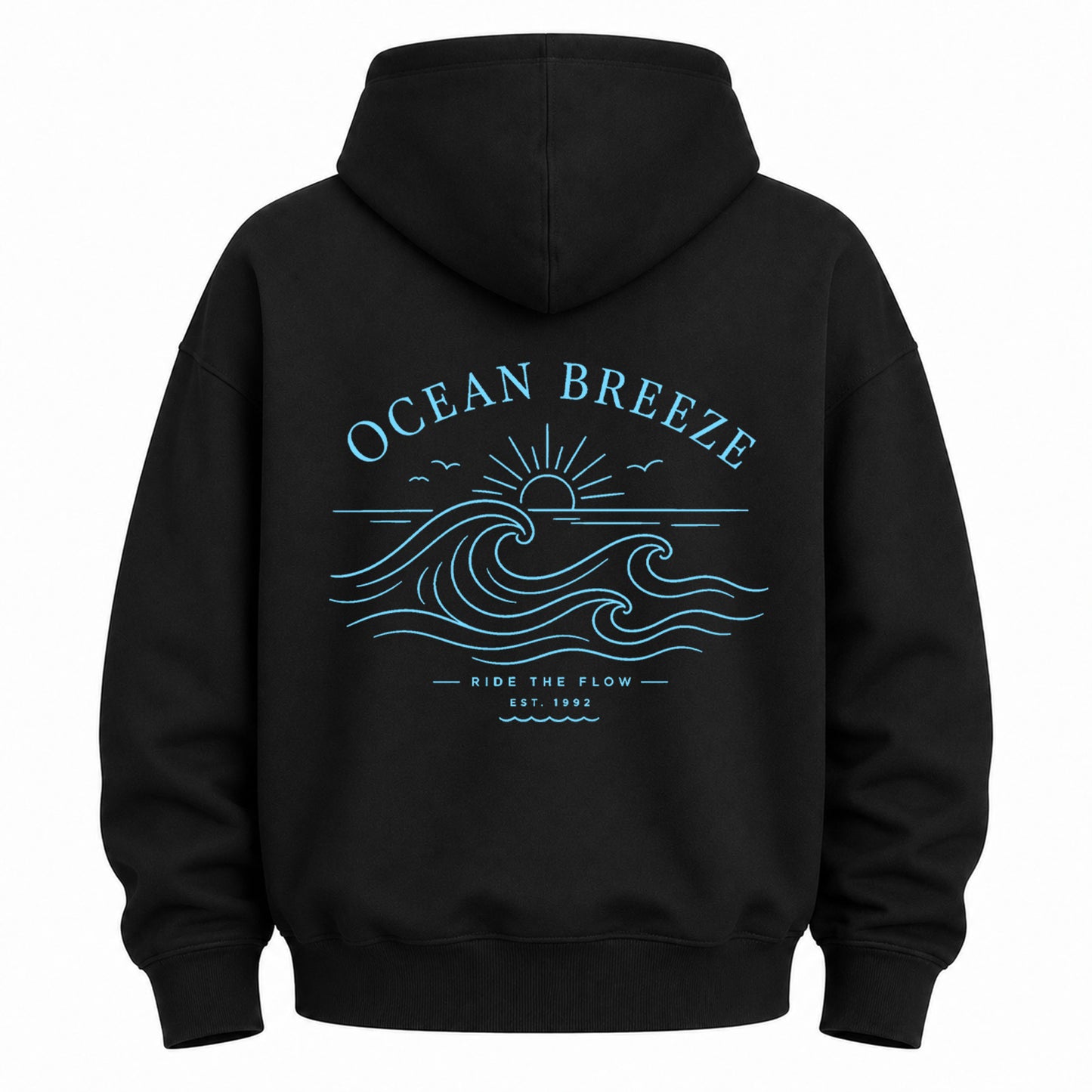 Ride The Flow Coastal Wave Graphic Hoodie
