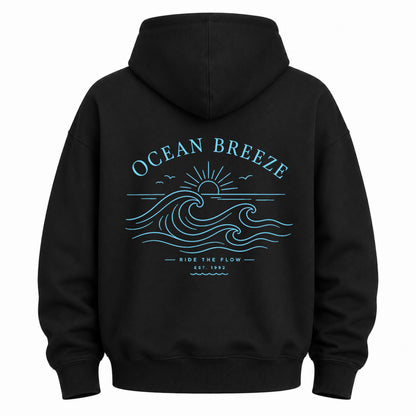 Ride The Flow Coastal Wave Graphic Hoodie