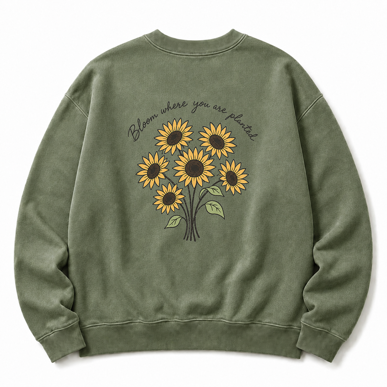 Bloom Where You Are Planted Washed Graphic Sweatshirt