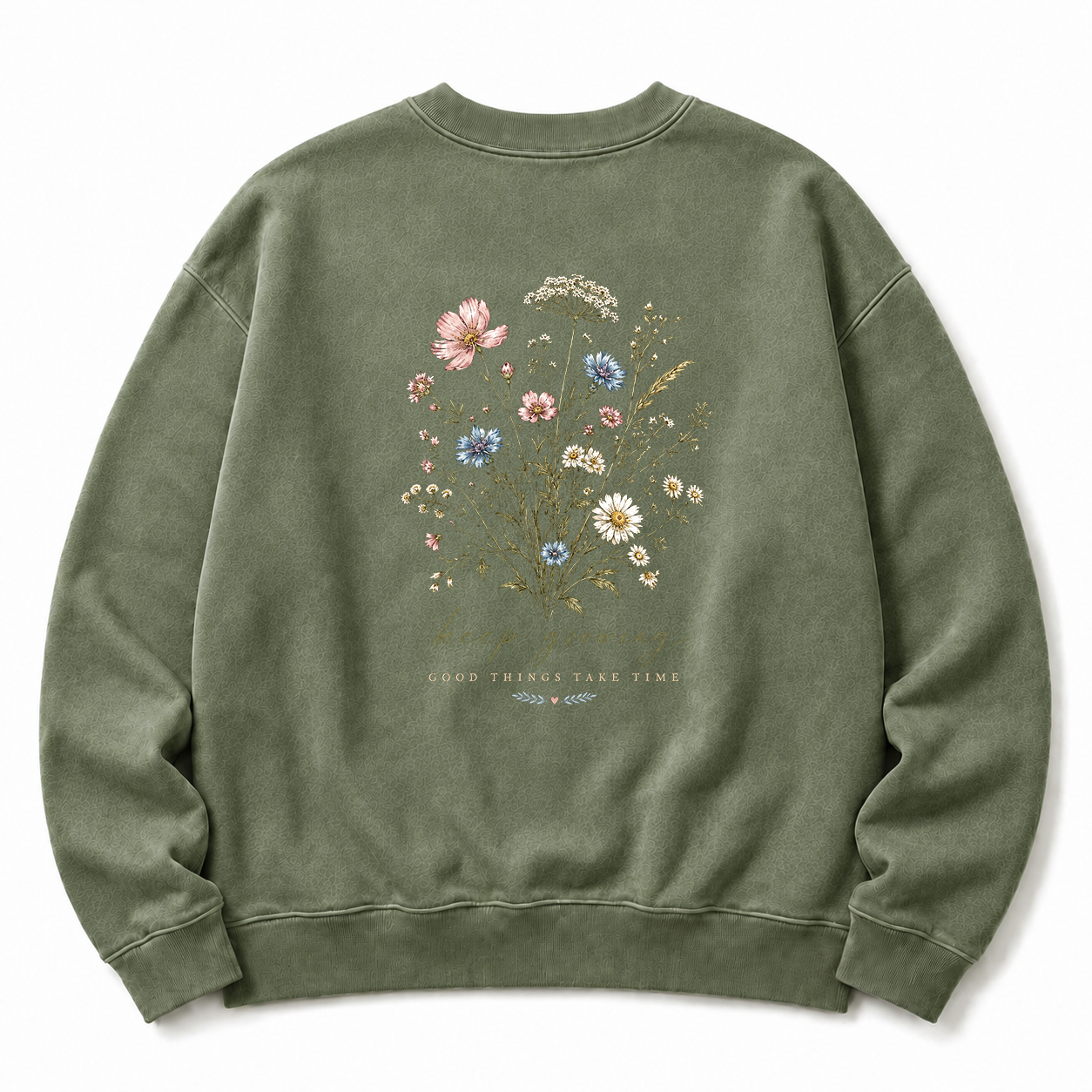 Keep Growing Wildflower Washed Graphic Sweatshirt
