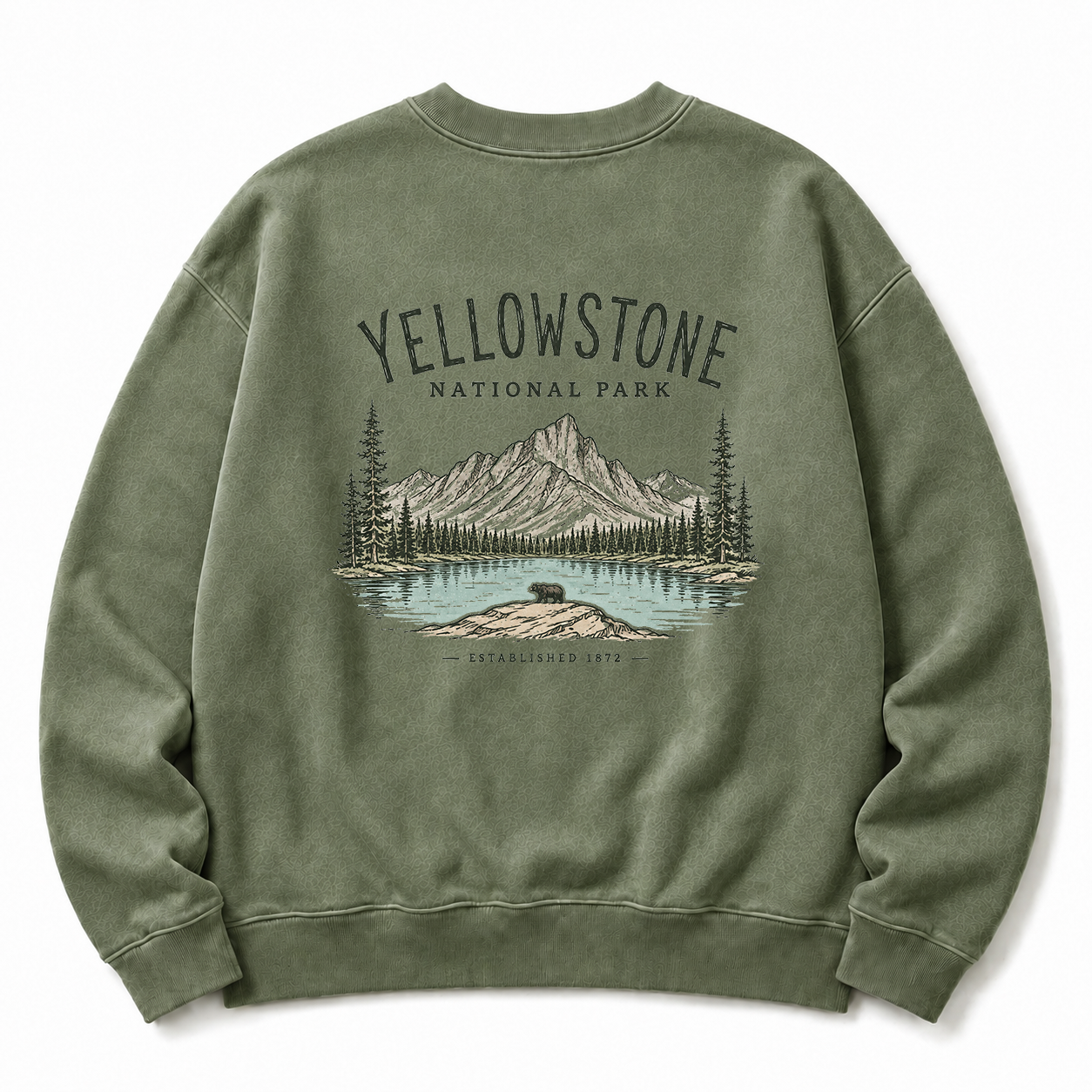 Yellowstone National Park Washed Graphic Sweatshirt