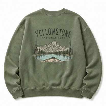 Yellowstone National Park Washed Graphic Sweatshirt