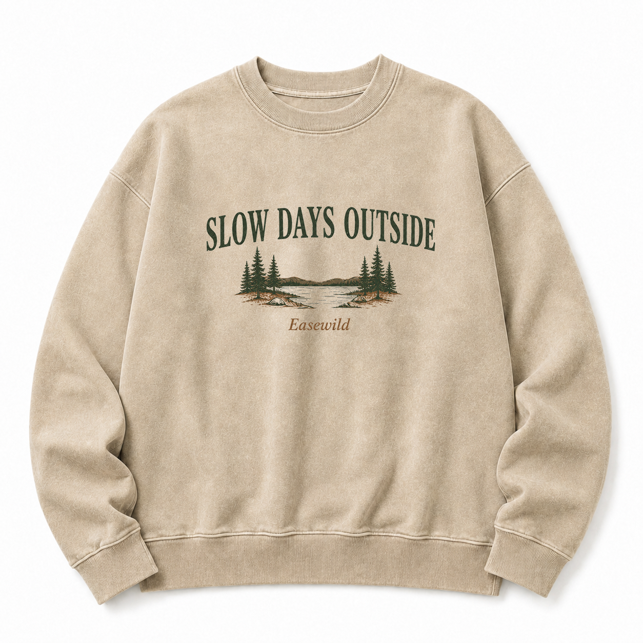 Slow Days Outside Washed Graphic Sweatshirt