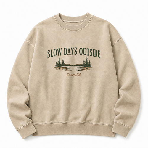 Slow Days Outside Washed Graphic Sweatshirt