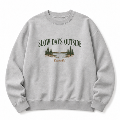 Slow Days Outside Washed Graphic Sweatshirt