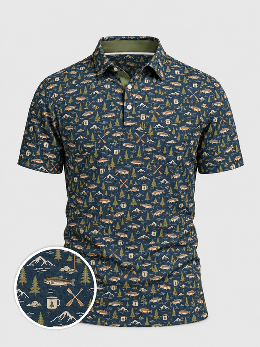 Lake & Line Outdoor Print Polo Shirt