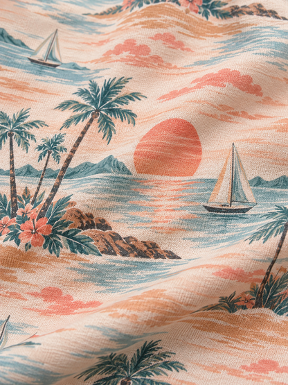 Sunset Cove Tropical Quarter-Zip Pullover