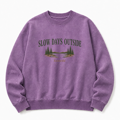 Slow Days Outside Washed Graphic Sweatshirt