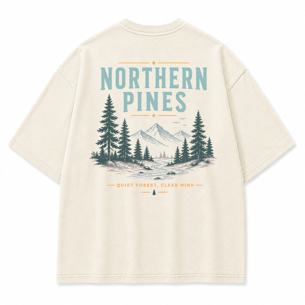 Northern Pines Forest Stream Graphic T-Shirt