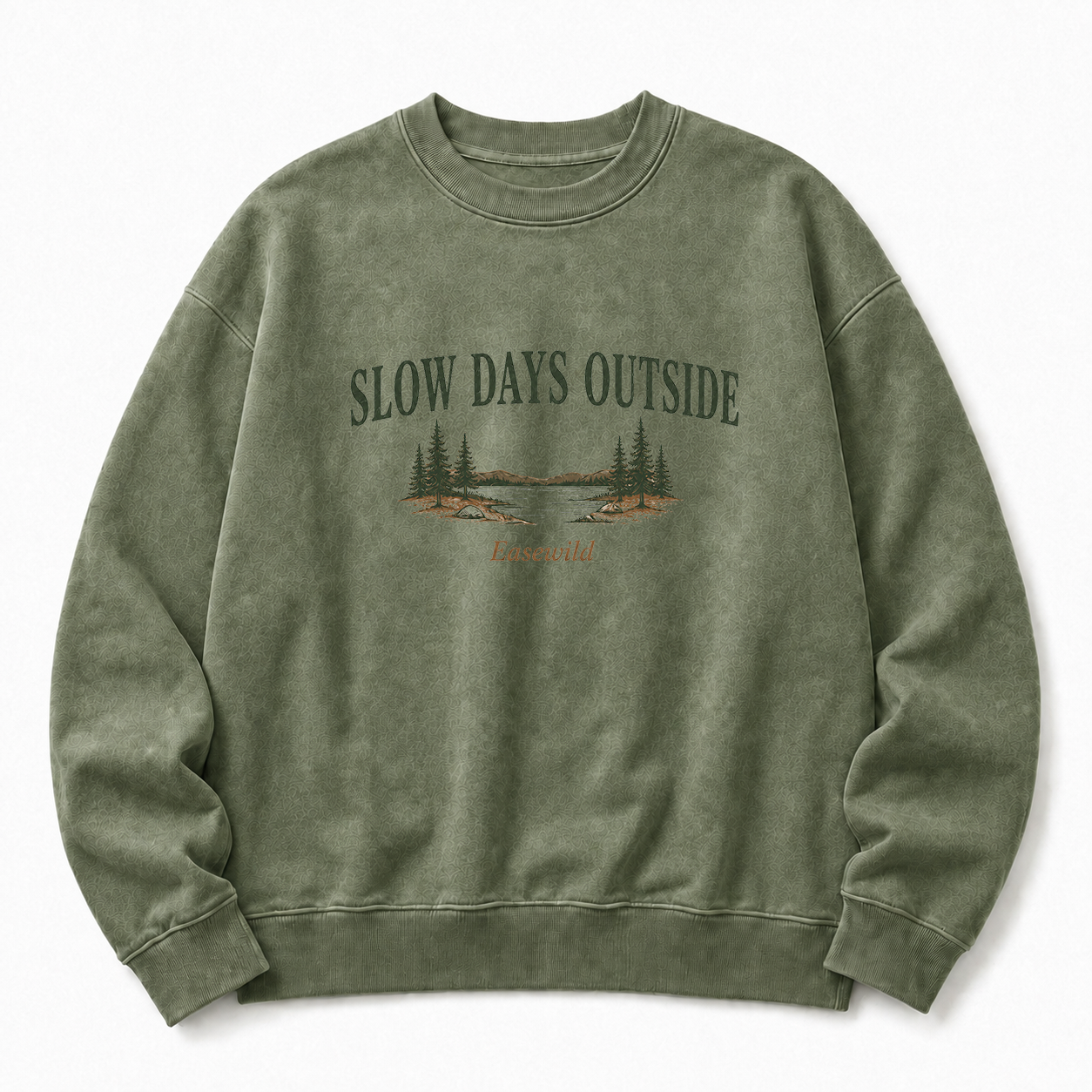 Slow Days Outside Washed Graphic Sweatshirt
