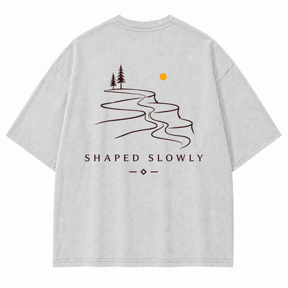 Shaped Slowly Canyon River Graphic T-Shirt