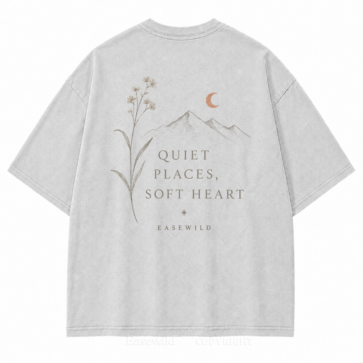 Quiet Places, Soft Heart Washed Back Print Tee