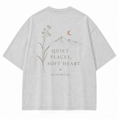 Quiet Places, Soft Heart Washed Back Print Tee