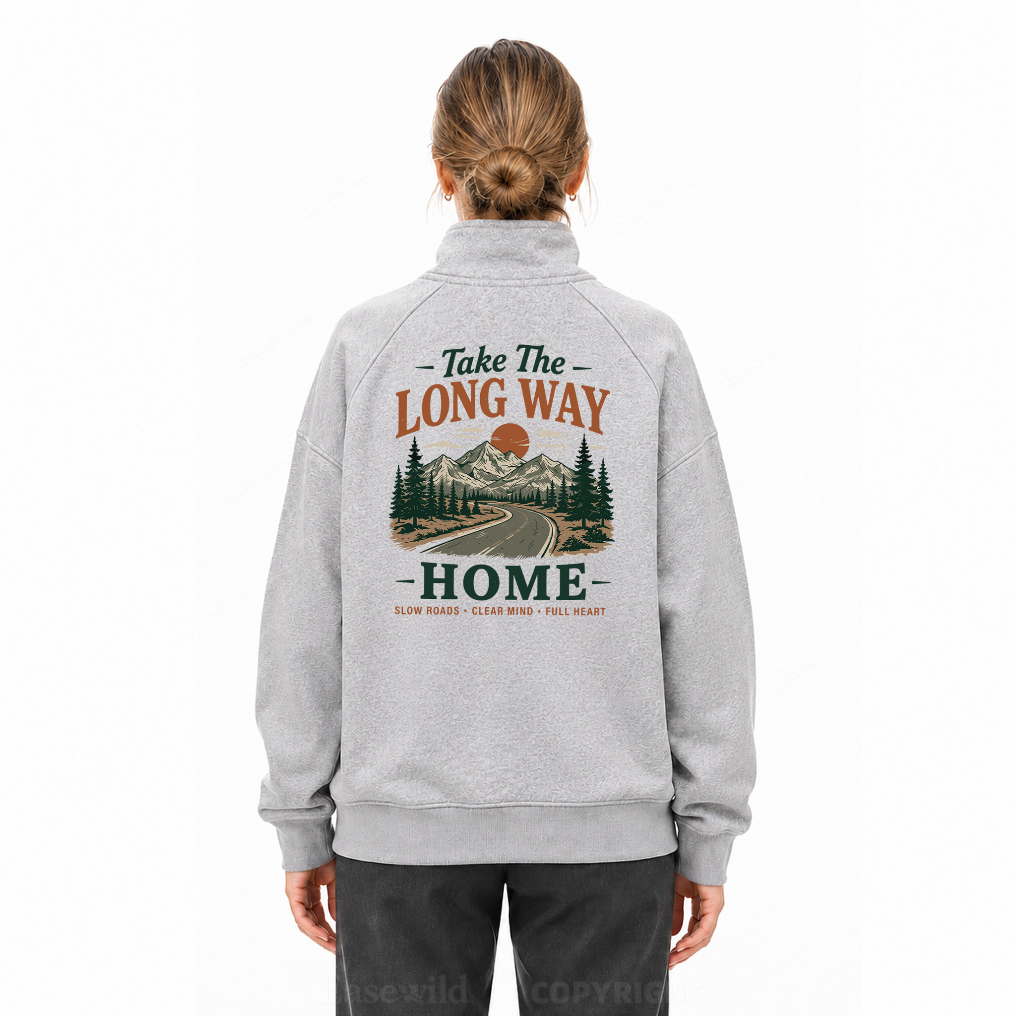 Take the Scenic Way Home Zip Pullover Sweatshirt