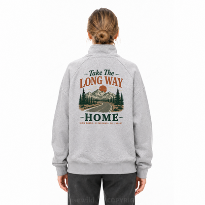 Take the Scenic Way Home Zip Pullover Sweatshirt